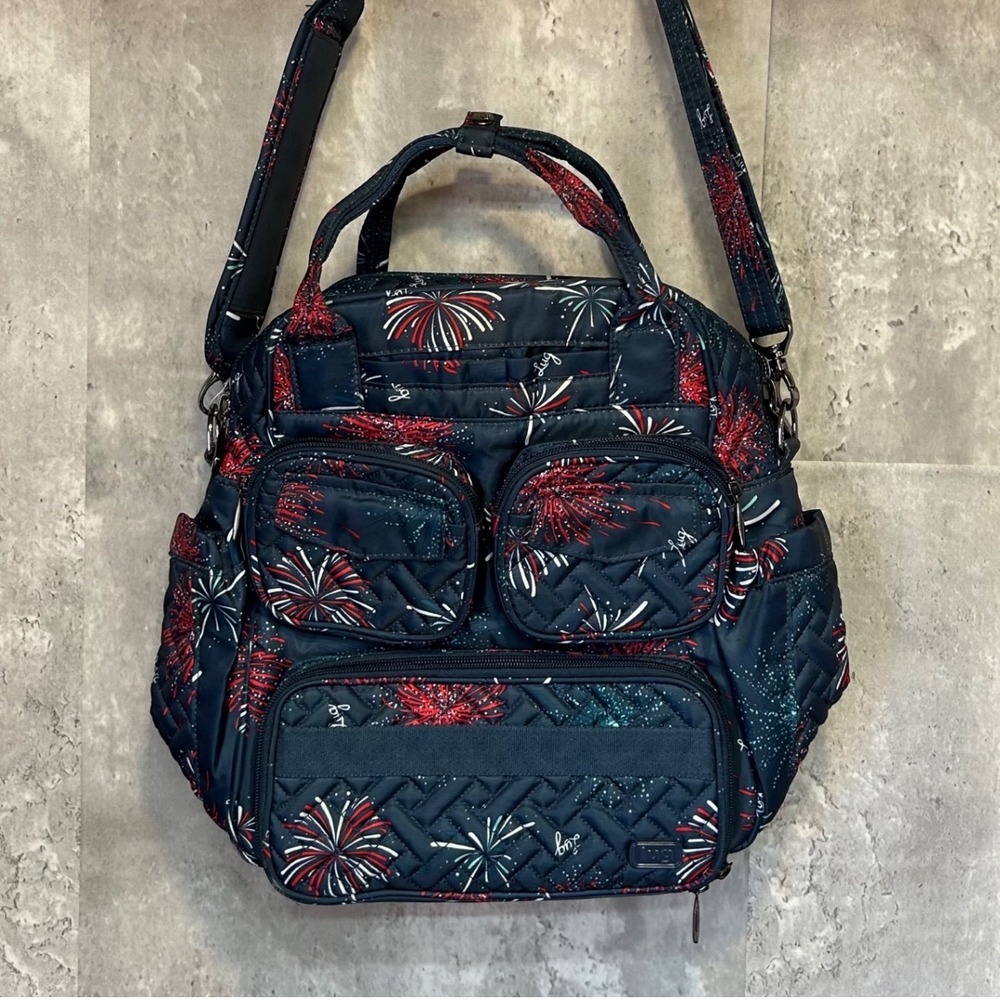 Lug Mini Puddle Jumper Firework Navy Quilted Crossbody Shoulder Bag 1217-A